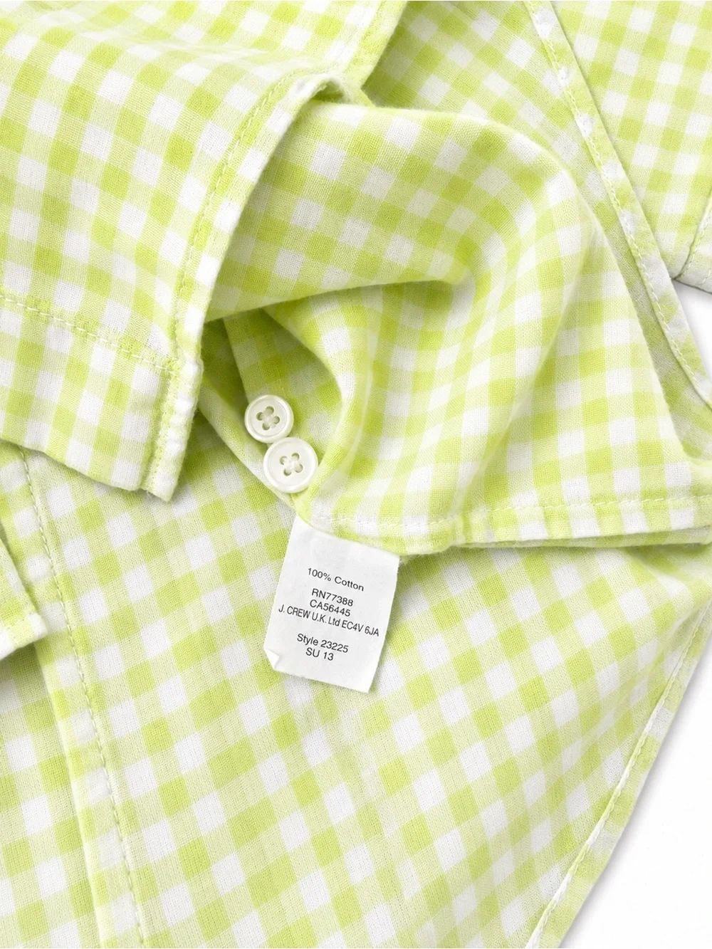 J. Crew Lime Green Gingham Button-Down Shirt for Kids